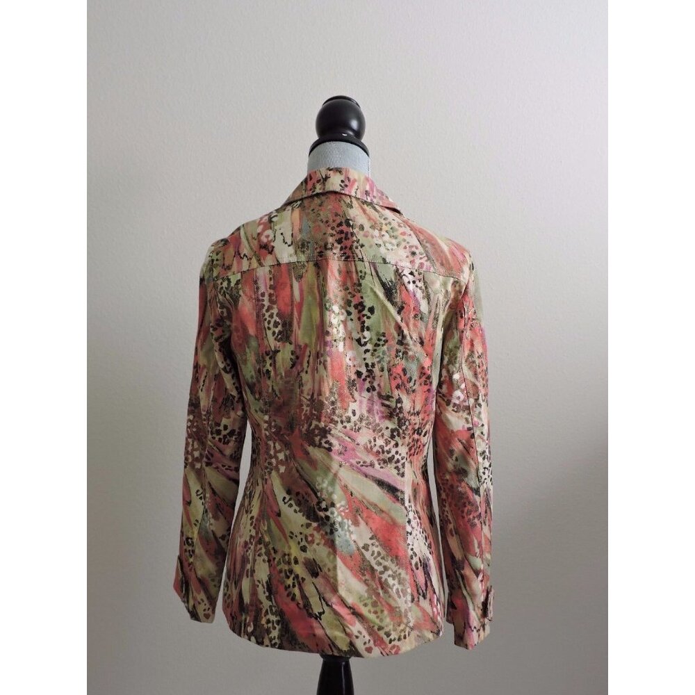 Chicos Jacket Button Down Blazer Artistic Pink Ch… - image 8